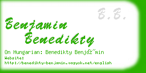 benjamin benedikty business card